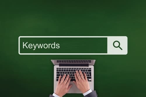 Typing keywords in the search bar