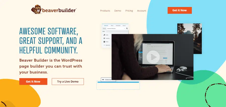 landing page of beaver builder is the wordpress page builder you can trust with your business